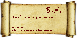 Bodánszky Aranka névjegykártya