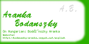 aranka bodanszky business card